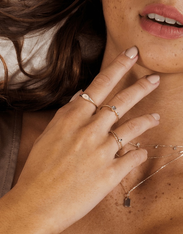 Luna Rae - Solid Gold - Solar Diamond Ring