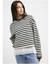 Subtitled - Long Sleeve Stripe Top