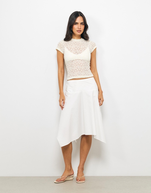AERE - Zia Short Sleeve Lace Top