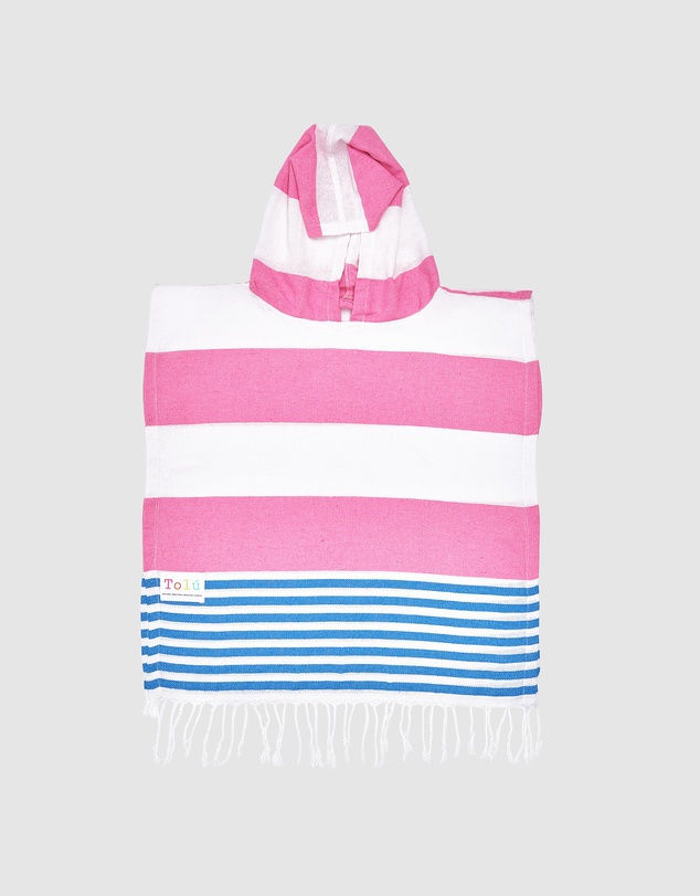 Tolu Australia - Pink and Blue Kids Hooded Beach Towel