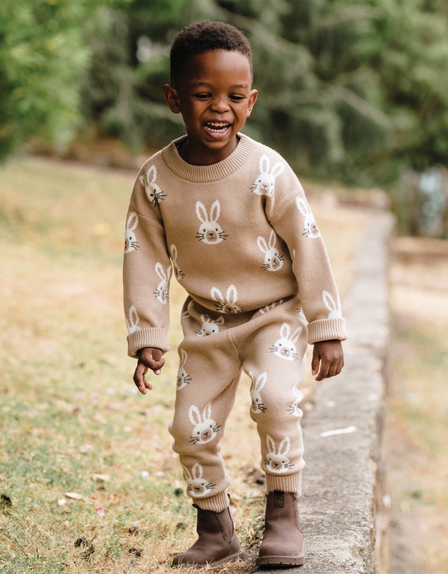 Kynd Baby - Knit Bunny Pant in Oatmeal
