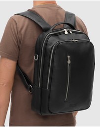 Republic of Florence - The Belfast Matt Black Laptop Backpack