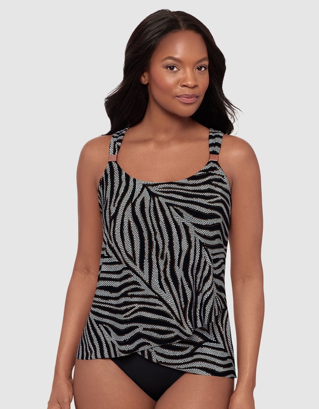 Miraclesuit Swimwear  - Zirconic Dazzle Underwired Draped Tankini Top