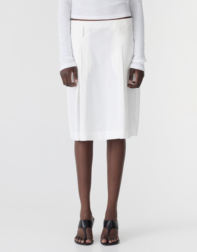 Bassike - Crushed Cotton Box Pleat Skirt