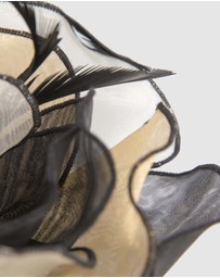 Max Alexander - Nude Black Organza Flower Fascinator