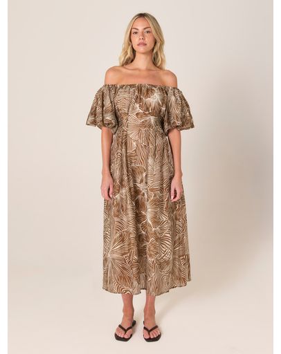 Brown Petal Print