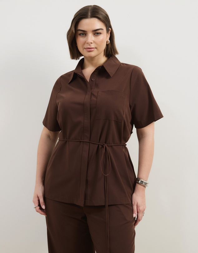 Atmos&Here Curvy - Aveline Tie Back Shirt