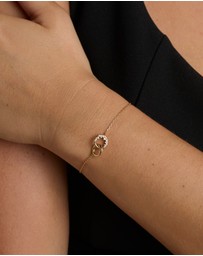 Astrid & Miyu - Spiral Crystal Pendant 18ct Gold Plated Bracelet