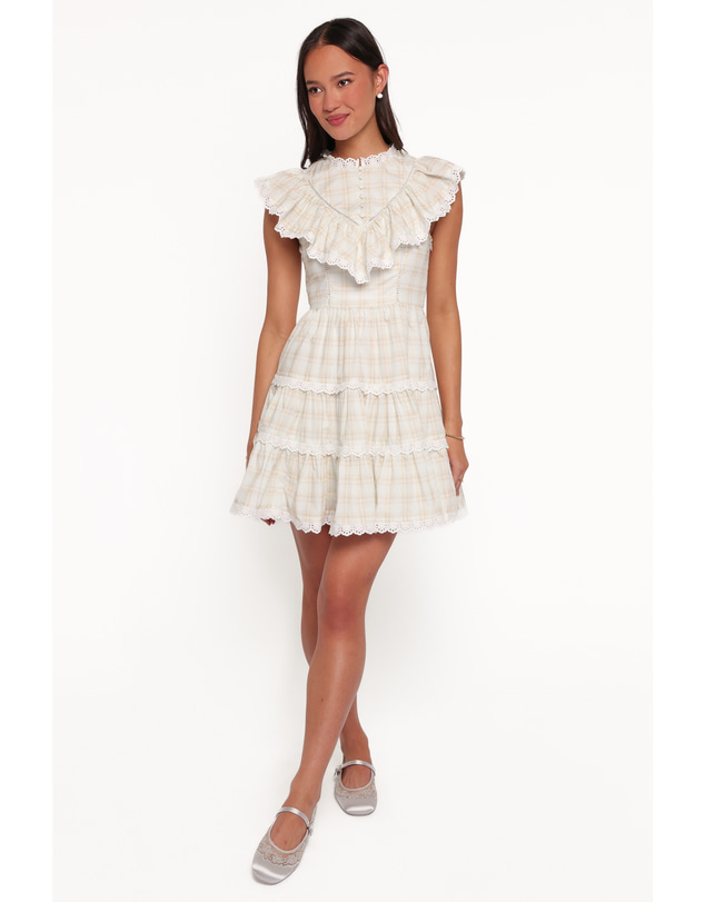 Petal & Pup - Benowa Mini Dress - Butter Yellow Plaid