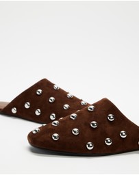 AERE - Lola Suede Stud Flats