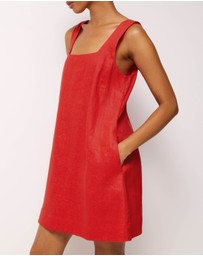 AERE - Ivy Linen Trapeze Mini Dress