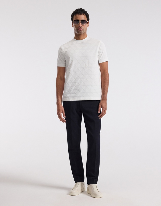 Calibre - Geometric Jacquard T-shirt Off White