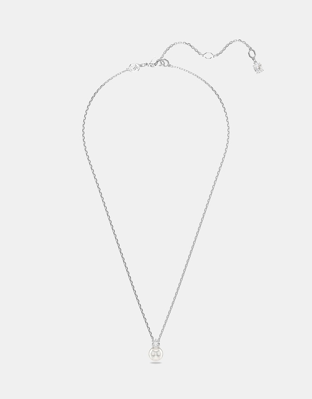 Swarovski - Matrix Pendant, Crystal Pearl, Round Cut, White, Rhodium Plated