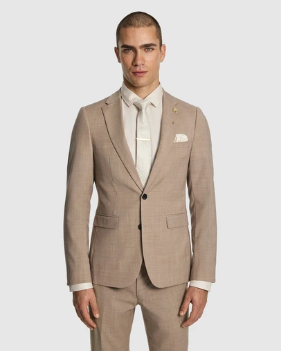 yd. - Cash Wool Blend Slim Suit Jacket