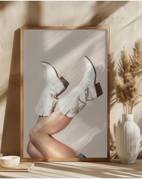Olive et Oriel - These Boots - Neutral / Beige by Vertigo Artography Art Print