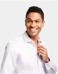 Brooksfield - Two-Tone Print Reg Fit Business Shirt