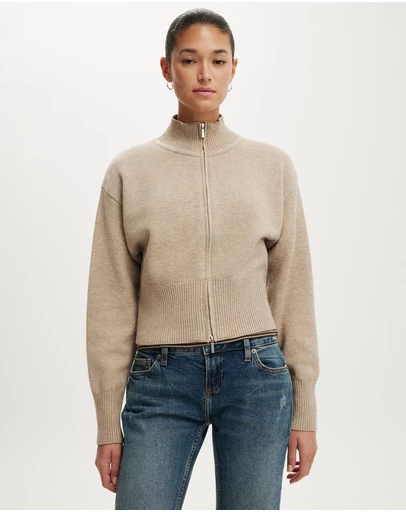Cotton On - Lotus Cinched Zip Knit