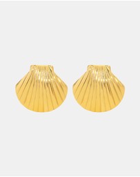 Zoe Olivia - Waterproof Textured Shell Stud Earrings