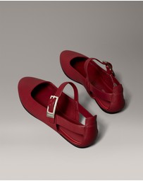 Calvin Klein - Leather Airfit Cushioned Ballerinas