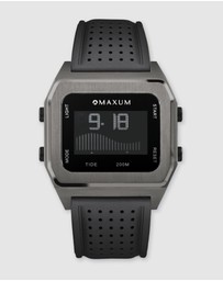 Maxum - Raglan Tide Watch – Gunmetal Case, Black Dial & Black Silicone Strap