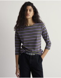 Seasalt - Seasalt Cornwall Purple Sailor 3/4 Sleeve Top Jersey