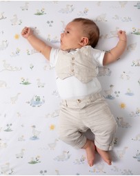 Living Textiles - 2 Pack Organic Cot Fitted Sheet - Goosey Goosey