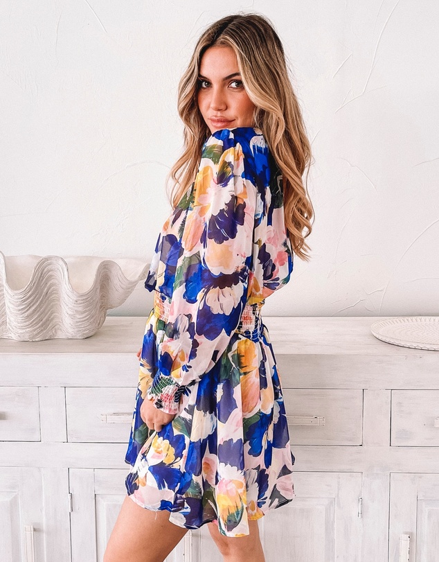 Esther & Co - Neary Dress - Painted Cobalt