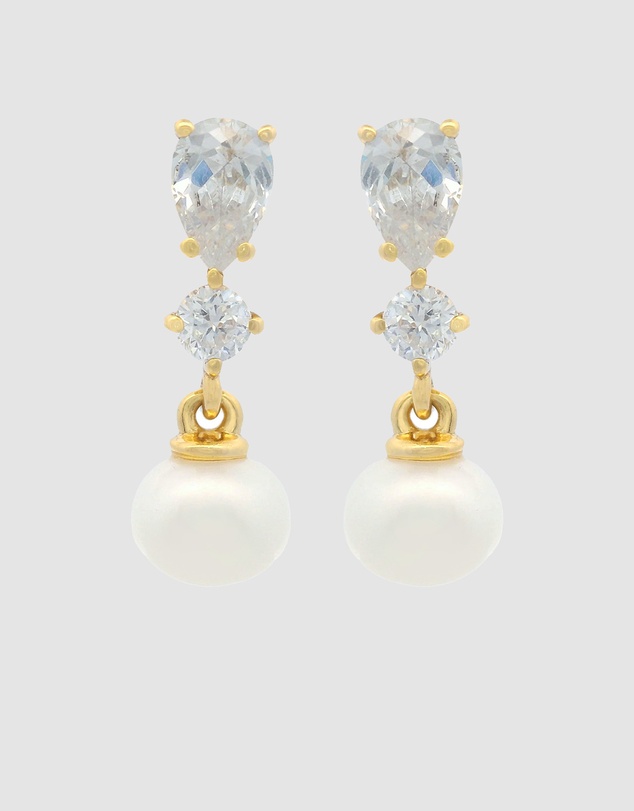 Georgini - Georgini Chic Noel Freshwater Pearl Pyrmont Earrings Gold