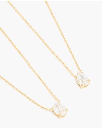 Lovisa - Waterproof Gold Plated Stainless Steel Cubic Zirconia Necklaces 2-Pack