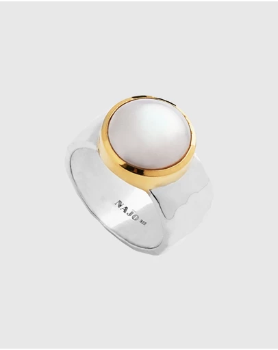 Najo - Chroma Two Tone Gold Pearl Ring