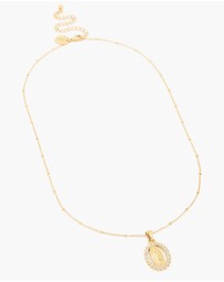 Lovisa - Waterproof Gold Plated Stainless Steel Diamante Mary Pendant Necklace