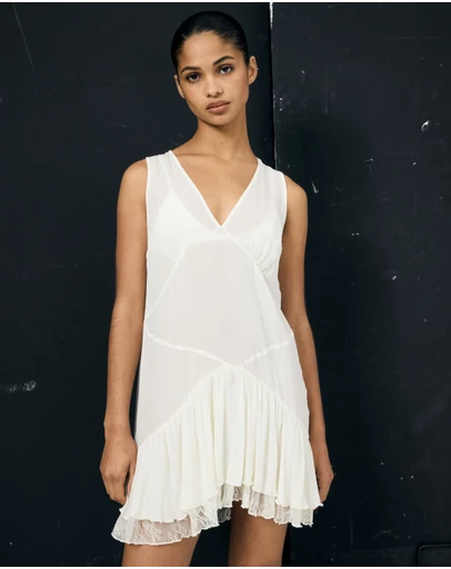 Lover - Ione Deep V Contrast Mini Dress