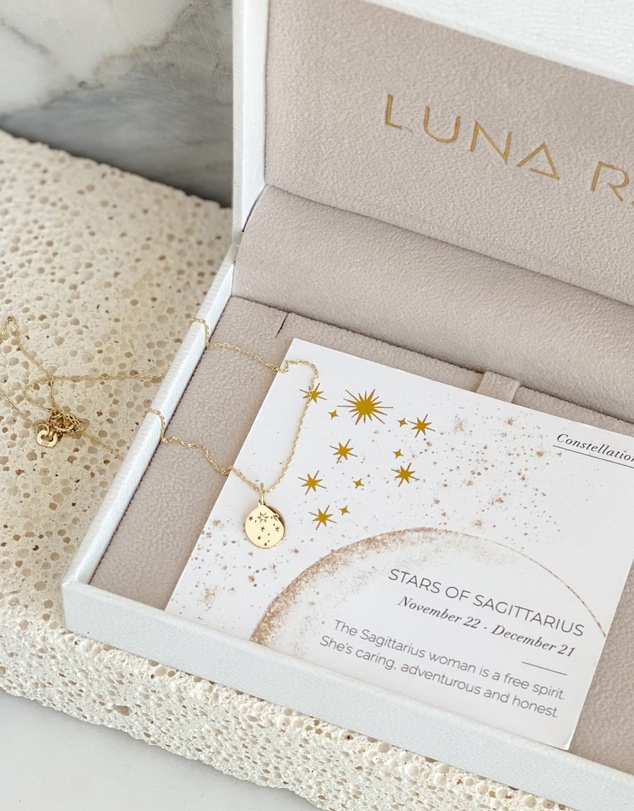Luna Rae - Solid Gold - Stars of Sagittarius Diamond Necklace