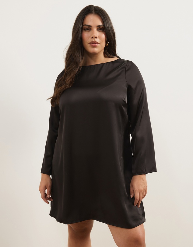 Atmos&Here Curvy - Mirelda Satin Lace Mini Dress