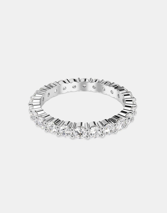 Swarovski - Matrix Vittore Ring, Round Cut, White, Silver-Tone Finish