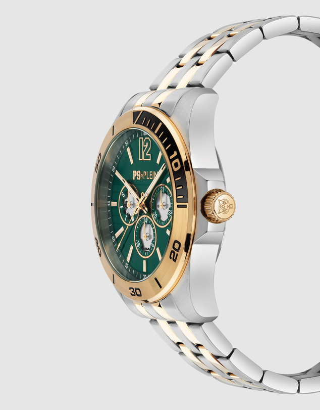 Plein Sport - Plein Sport Nitro Xtreme 43mm Green Dial Two-Tone Stainless Steel Strap Watch