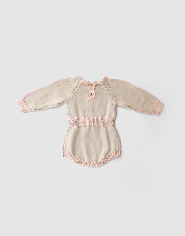 WITH LOVE FOR KIDS - Long Sleeve Knitted Romper - Babies