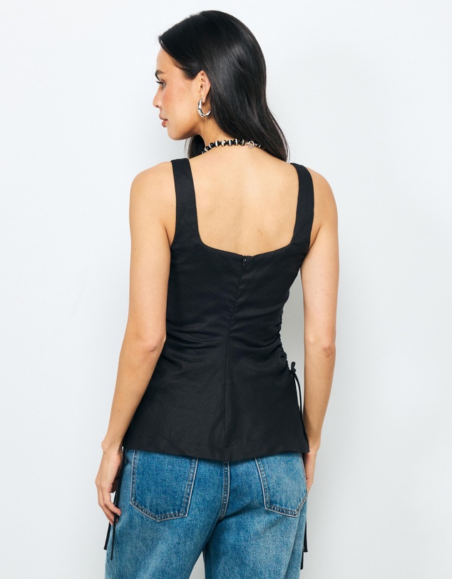 AERE - Mae Tie Side Linen Top