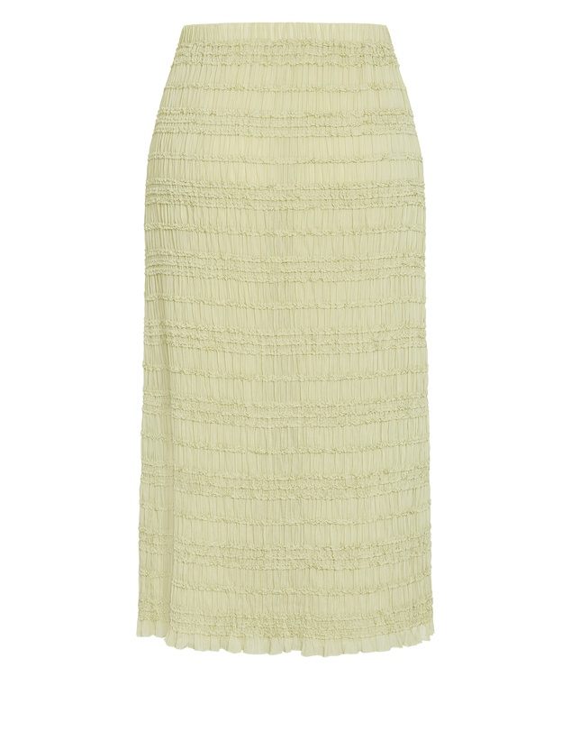 City Chic - Plus size Emelia Shirred Maxi Skirt - matcha