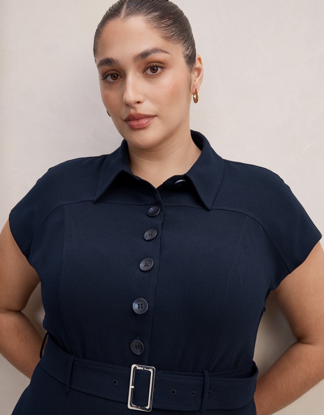Forever New Curve - Elora Curve Crepe Shirt Dress