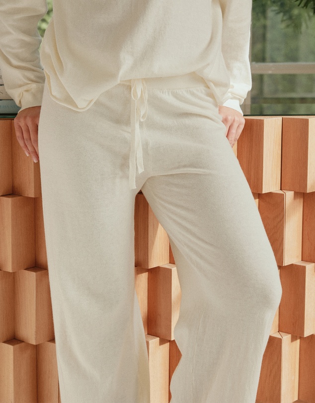 Papinelle - Cotton Cashmere Fine Knit Full Length Pant