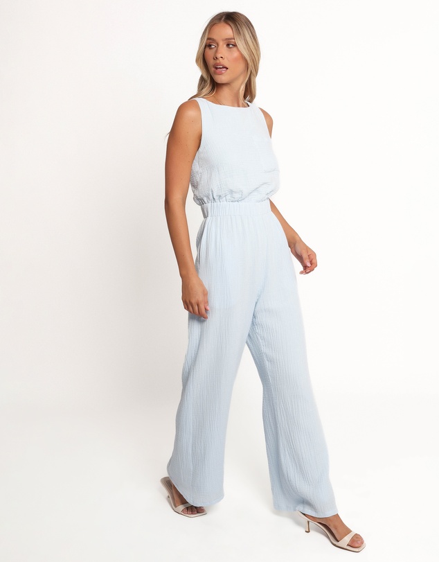 Petal & Pup - Brenna Cotton Jumpsuit - Pale Blue