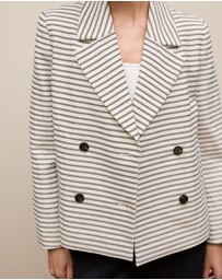 Trenery - Stripe Peacoat in White