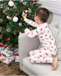 Sant And Abel - Kids Reindeer Red Long PJ Set