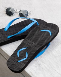 Boomerangz Footwear - Men's Black Thongs with arch support and 2 x interchangeable straps