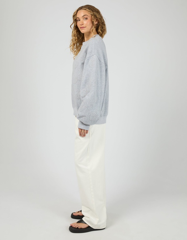All About Eve - Serif Oversized Box Crew Grey Marle