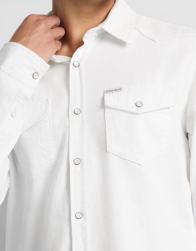 GUESS Jeans - GUESS JEANS Eco Slim Long Sleeve Denim Twill Shirt
