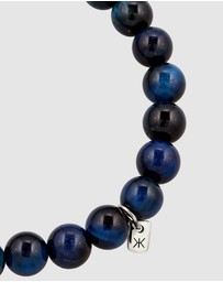 Kuzzoi - ICONIC EXCLUSIVE - Bracelet Men Tigers Eye Lava Beads 925 Sterling Silver