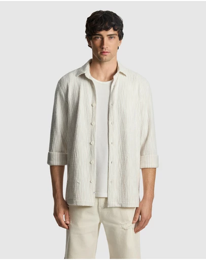 yd. - Axis Stripe Textured Shirt