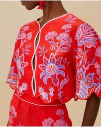 Farm Rio - Porcelain Garden Blouse